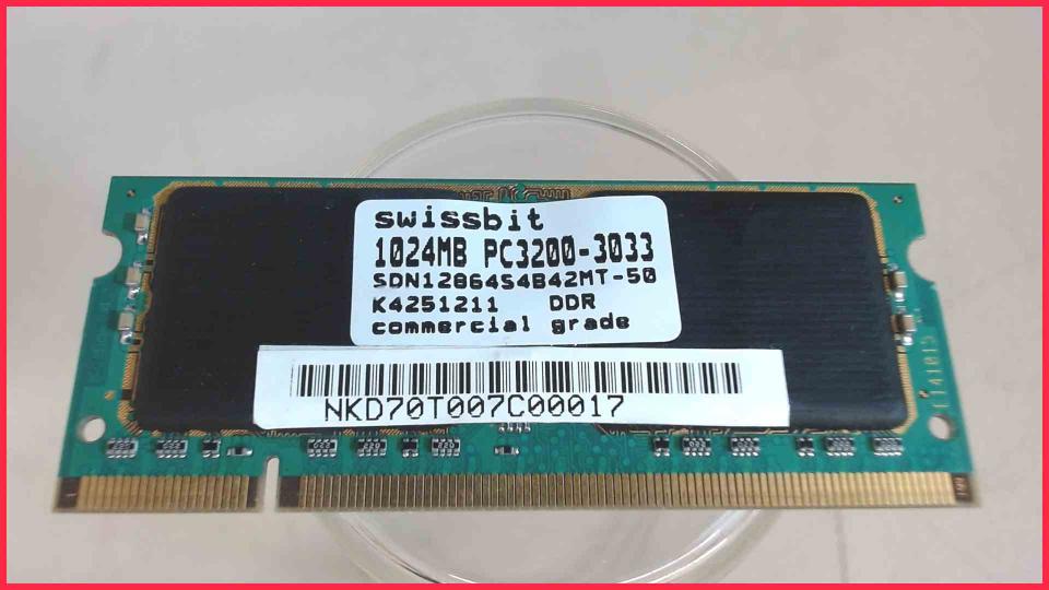 1GB DDR Arbeitsspeicher RAM Swissbit PC3200-3033 Clevo D7T D700T