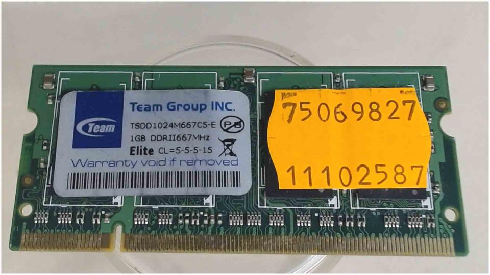 1GB DDR2 Arbeitsspeicher RAM DDRII667MHz Team Elite 5-5-5-15 Clevo M765SU