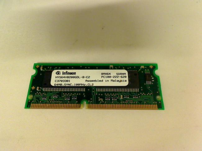64MB SDRAM PC100 Infineon Arbeitsspeicher Sony PCG-932A
