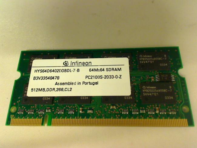 512MB DDR Infineon HYS64D64020GBDL-7-B SODIMM Ram IBM ThinkPad 2373 T40
