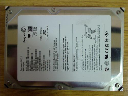 160GB HDD Festplatte SATA 3.5\" ST3160023AS aus Fujitsu Siemens PS150-D1979 PRIME
