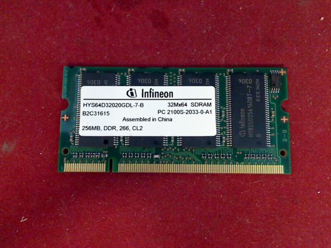 256MB DDR Infineon PC 2100S SODIMM Ram Arbeitsspeicher Dell 8500 PP02X