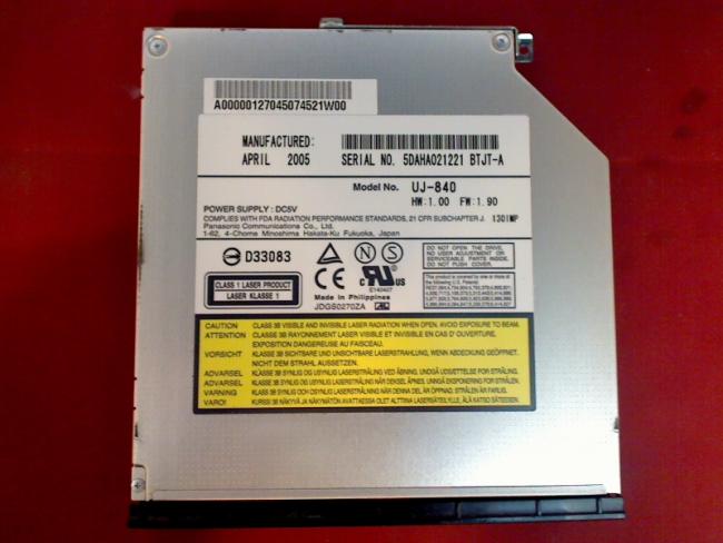 DVD Brenner UJ-840 mit Blende & Halterung Toshiba Pro L10