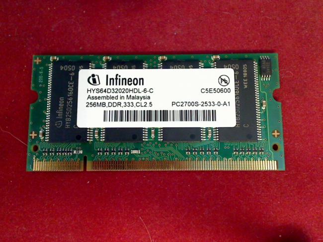 256MB DDR 333 SODIMM Infineon Ram Arbeitsspeicher Memory Acer Aspire 1800