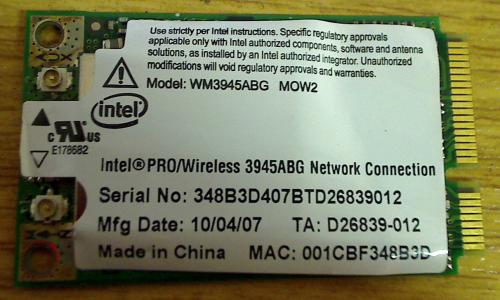 Wlan Karte Intel WM3945ABG WiFi adapter Medion MD96350 WIM2140 (1)