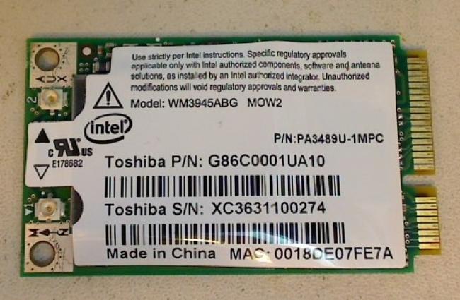 Wlan W-Lan WiFi Karte Board Modul Platine Toshiba A100-775 (2)