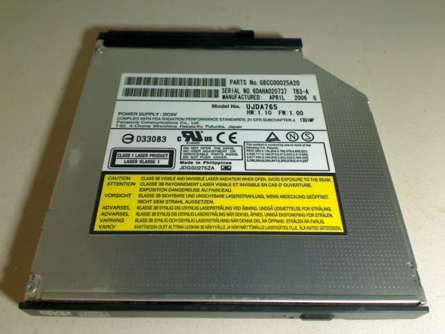 DVD ROM CD Brenner UJDA765 Blende & Halterung Toshiba Tecra S3