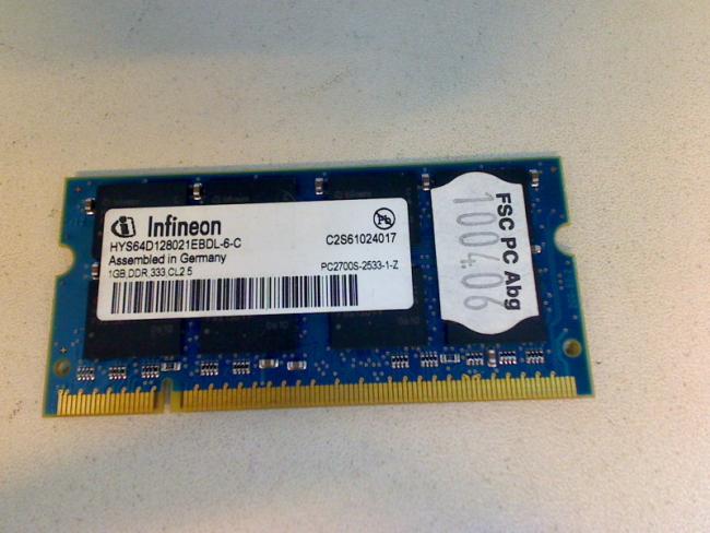 1GB DDR PC2700S Infineon SODIMM Ram Arbeitsspeicher Fujitsu AMILO M1425 (1)