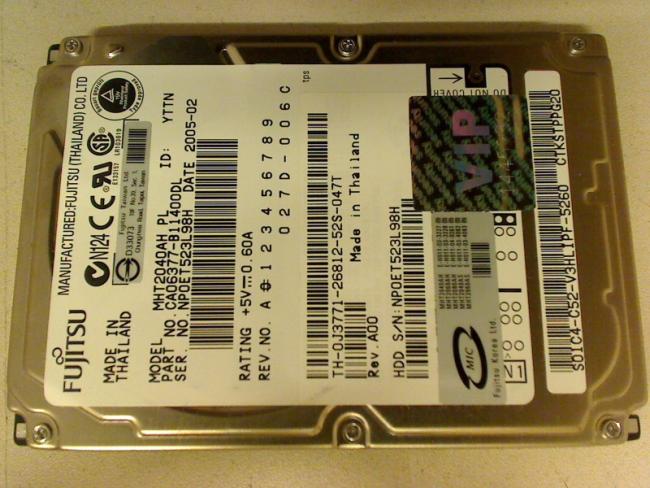 40GB FUJITSU MHT2040AH PL 2.5" IDE HDD Targa W730-K8 (1)