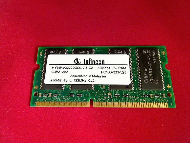 256MB Infineon SDRAM PC133 SODIMM Ram Arbeitsspeicher IBM 2648 T23