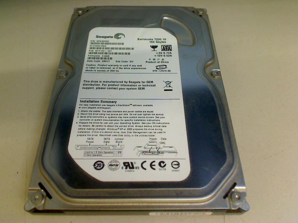 160GB HDD Festplatte 3.5" ST3160815AS Seagate (SATA)