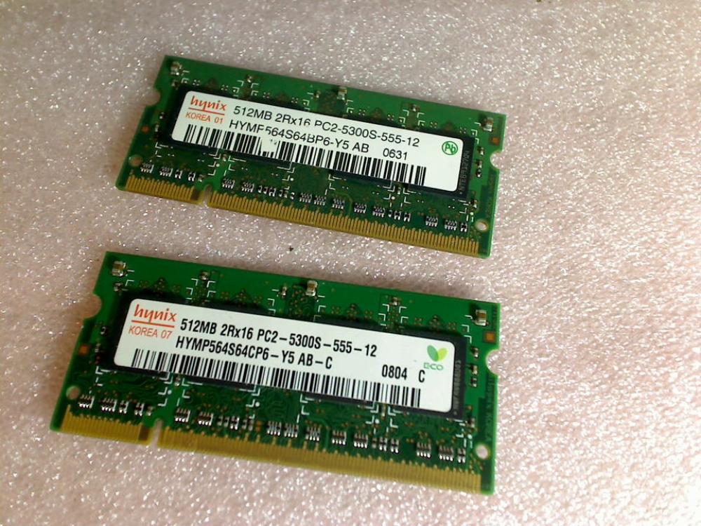 1GB DDR2 Arbeitsspeicher RAM 2x512MB Hynix PC2-5300S Dell Latitude D610 PP11L