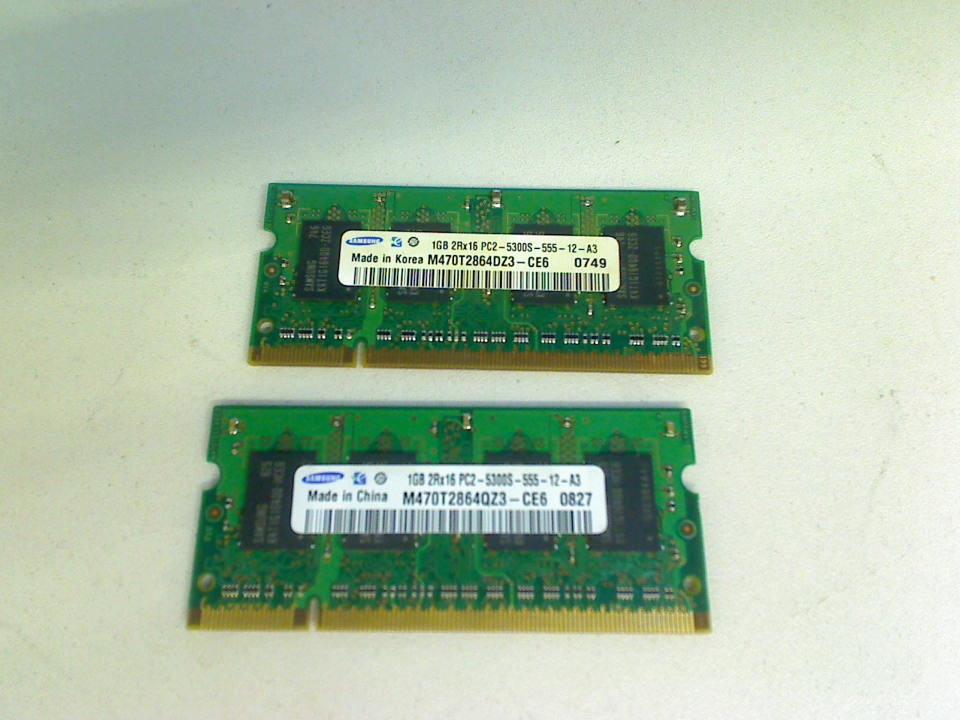2GB DDR2 Arbeitsspeicher RAM (2x1GB) PC2-5300S-555-12-A3 Dell Vostro 1310 PP36S