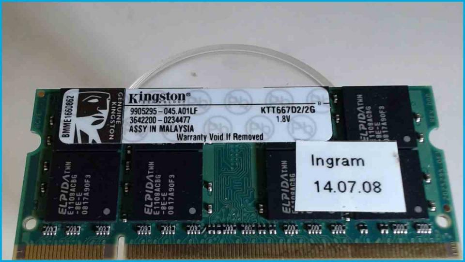 2GB DDR2 Arbeitsspeicher RAM Kingston DDR2-5300 667 Novatech U50SI1