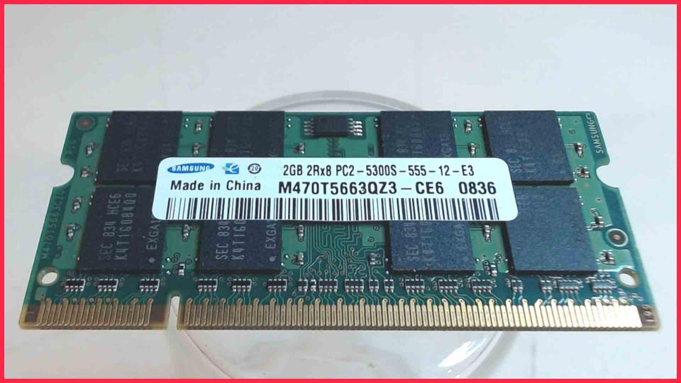 2GB DDR2 Arbeitsspeicher RAM Samsung PC2-5300S-555-12-E3 Aspire 7530G ZY5 -5
