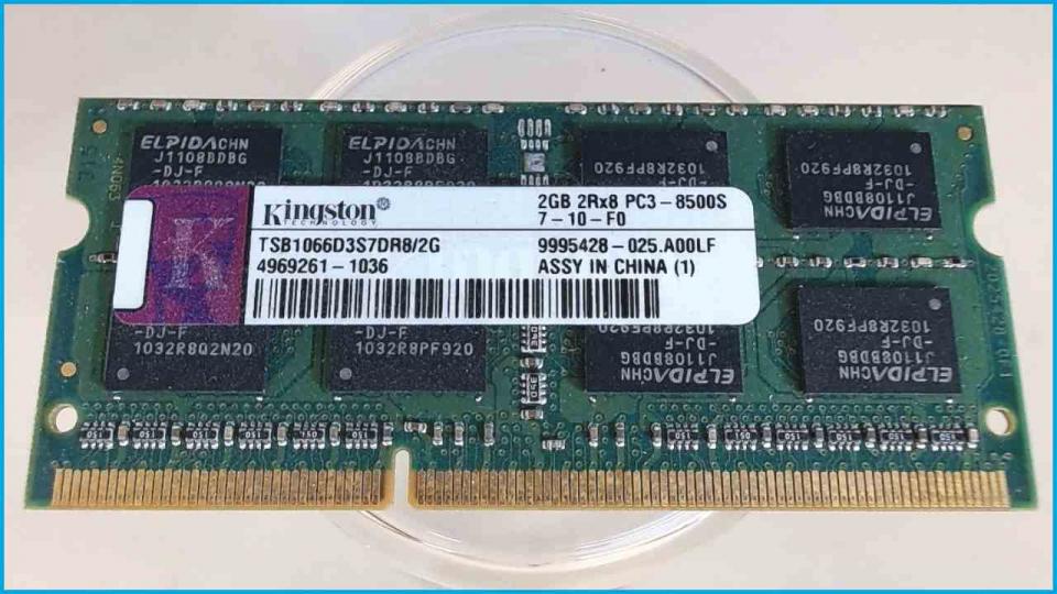 2GB DDR3 Arbeitsspeicher RAM Kingston 2Rx8 PC3-8500S Toshiba Satellite L670D-15G