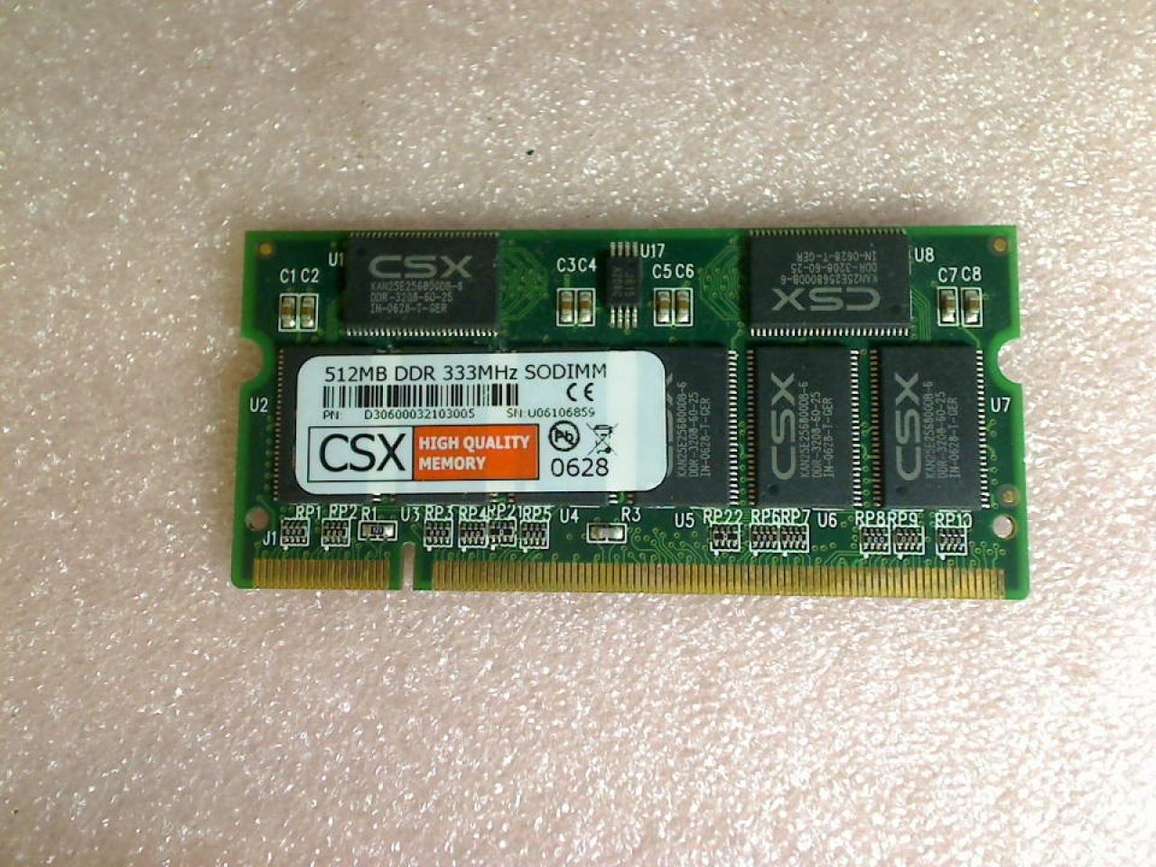 512MB DDR Arbeitsspeicher RAM 333MHz SODIMM CSX Acer Aspire 1362WLMi