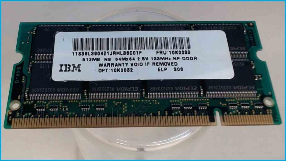 512MB DDR Arbeitsspeicher RAM IBM PC2100 10K0033 TravelMate 4500 4502LCi