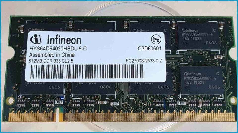 512MB DDR Arbeitsspeicher RAM Infineon 333 CL2.5 Fujitsu Amilo L1300 -2