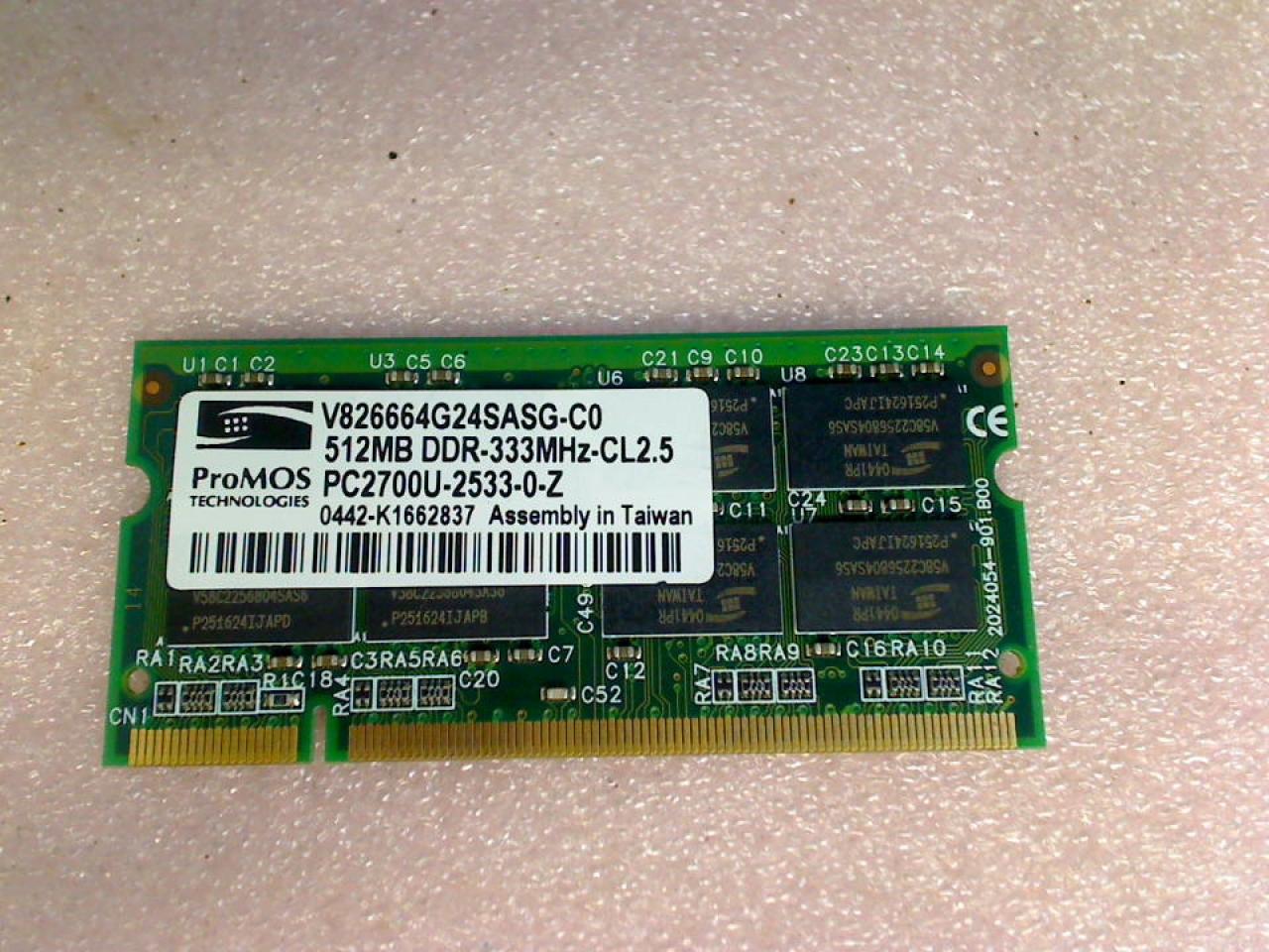 512MB DDR Arbeitsspeicher RAM ProMos PC2700U-2533-0-Z Dell D800 PP02X (2)