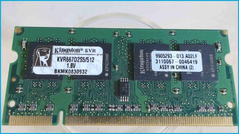 512MB DDR2 Arbeitsspeicher RAM Kingston KVR667D2S5/512 Samsung NP-R55 (R55)