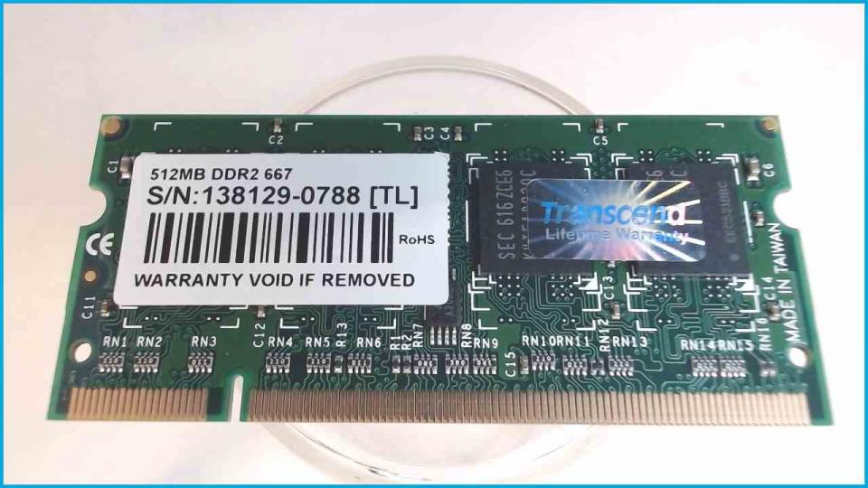512MB DDR2 Arbeitsspeicher RAM Transcend PC2-5300S 667 MSI MegaBook S271