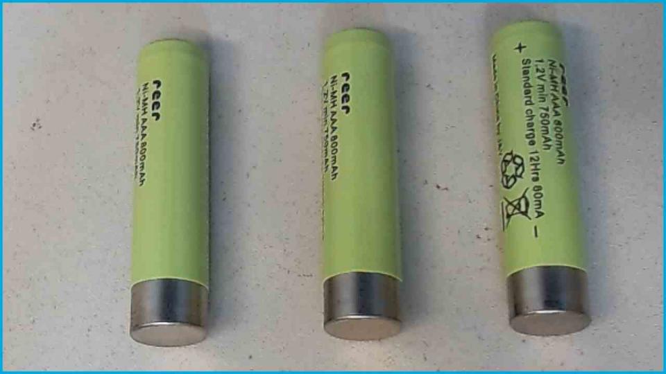 Akku Battery 1.2V 750mAh Ni-MH AAA 800mAh (3er Set) Reer RIGI 400