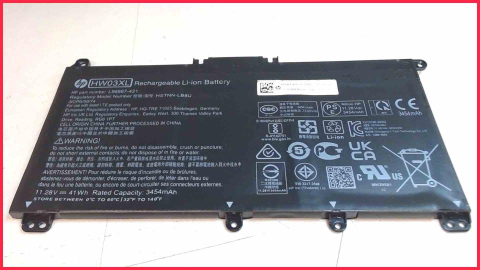 Akku Battery 11.28V 41Wh 3454mAh HP 17-cp0155ng