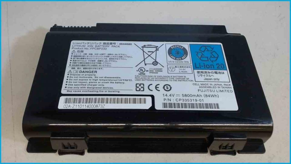 Akku Battery 14.4V 5800mAh (84Wh) FPCBP233 Fujitsu Lifebook E780 i5