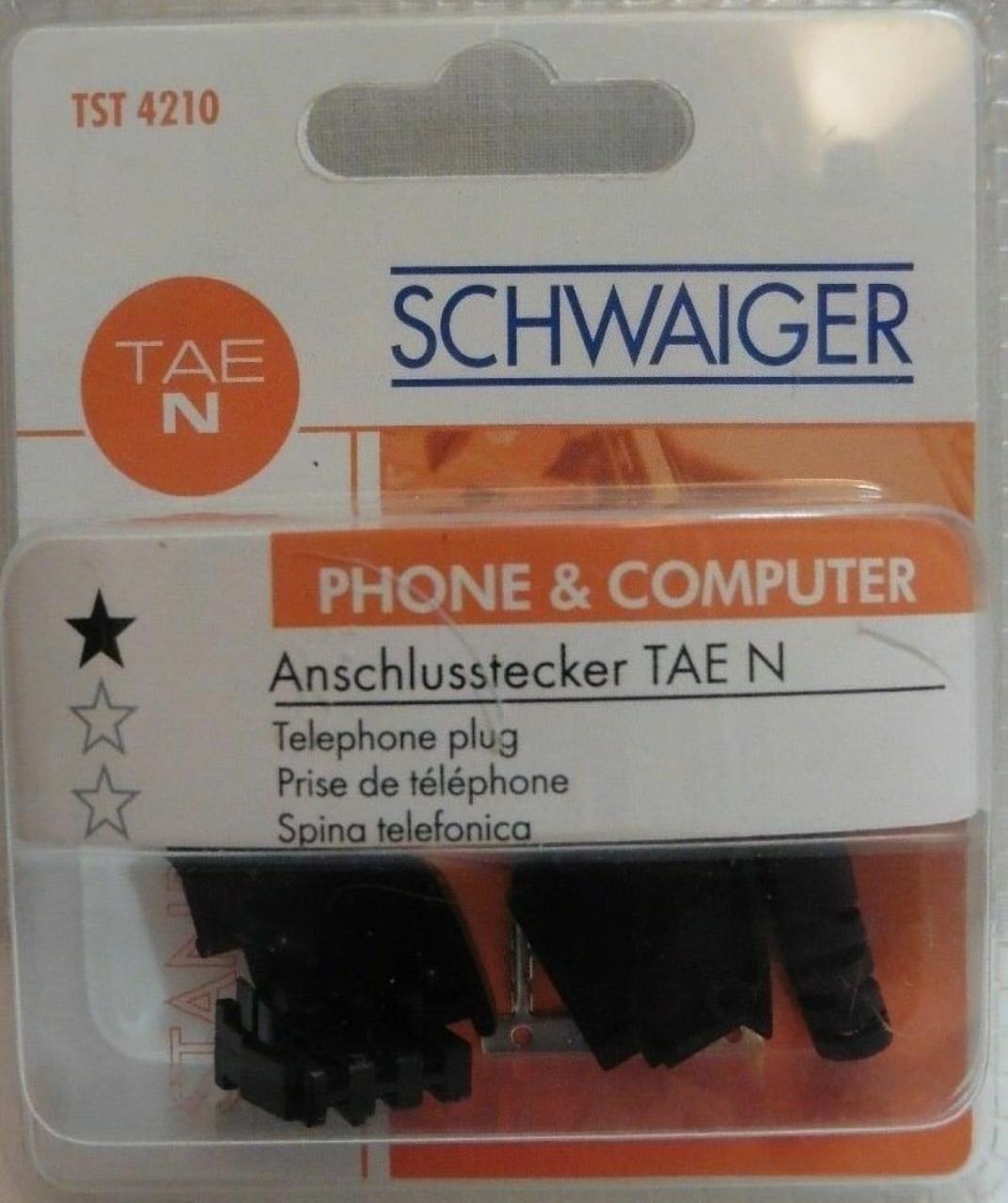 Anschluss Stecker TAE N Telefon TST 4210 Schwaiger Neu OVP