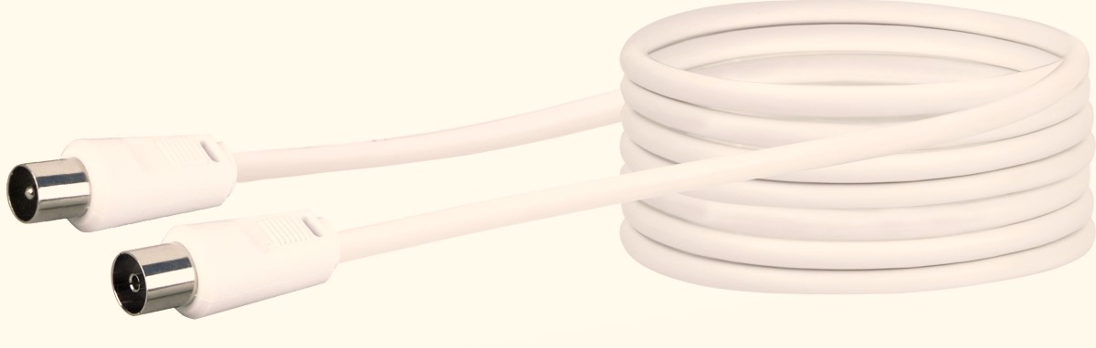 Antenna connection cable (75 dB) IEC (10m) weiß KVK 299 Schwaiger Neu OVP