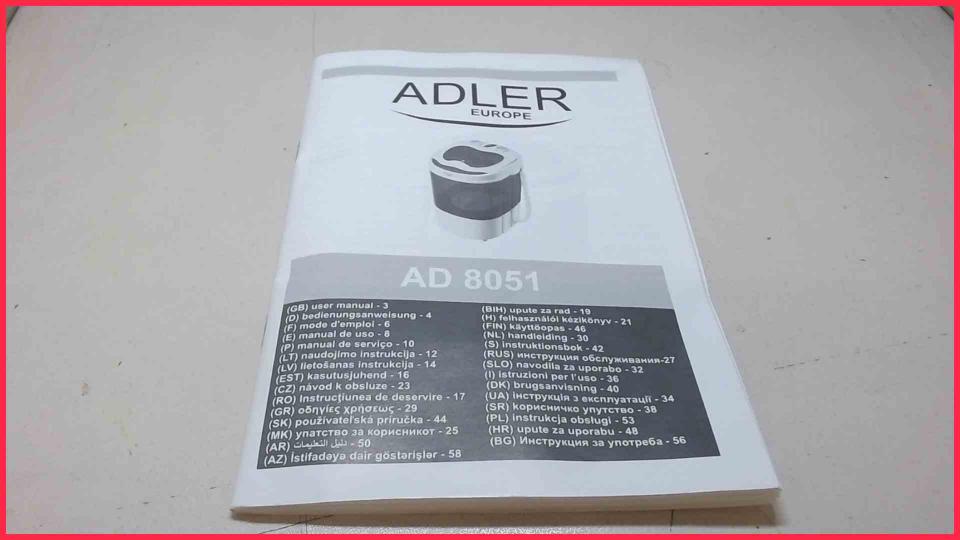 Bedienungsanleitung Adler AD8051 (NEU)