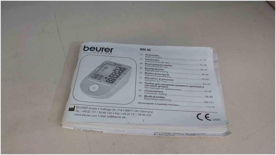 Operating instructions for use beurer BM48