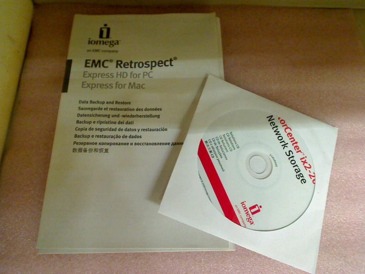 User manual and driver CD Iomega StorCenter ix2-200