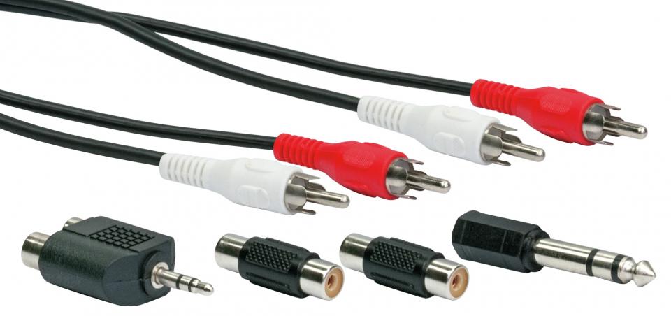 CINCH Audio Verbindung Kabel (2.5m) Adapter Set CIKSETHQ Schwaiger Neu OVP