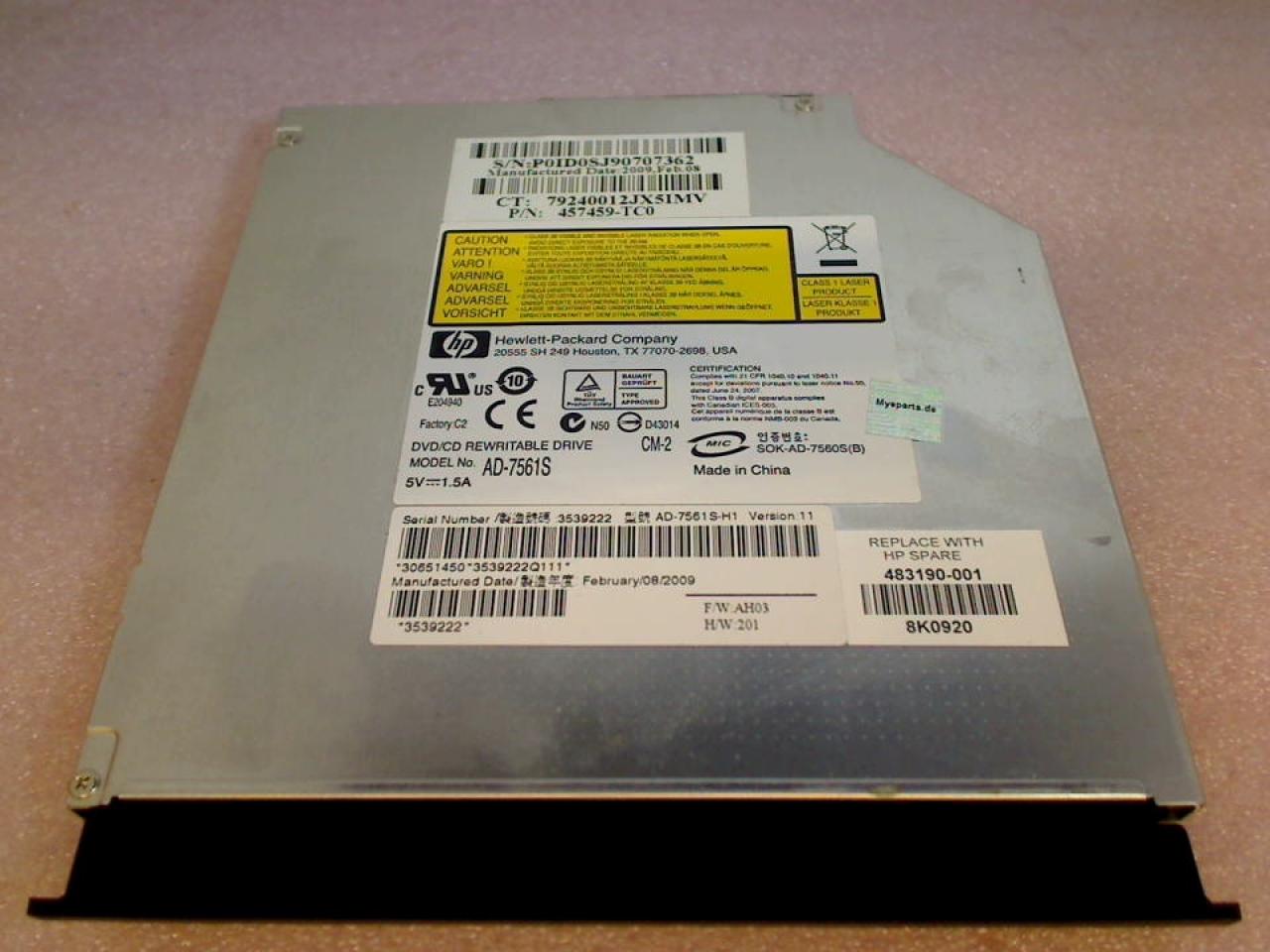 DVD Brenner Writer & Blende AD-7561S HP EliteBook 6930p