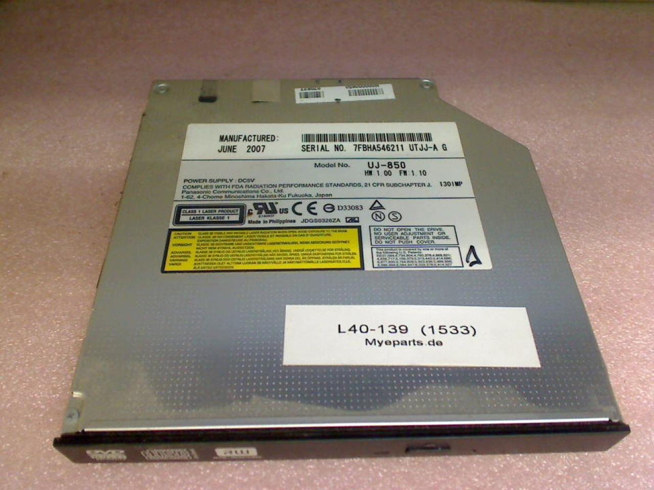DVD Brenner Writer & Blende UJ-850 Toshiba Satellite L40-139