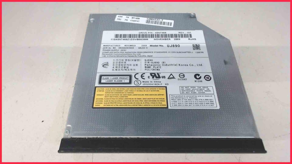 DVD Brenner Writer & Blende UJ890 SATA Lenovo ThinkPad SL510 2847-Q