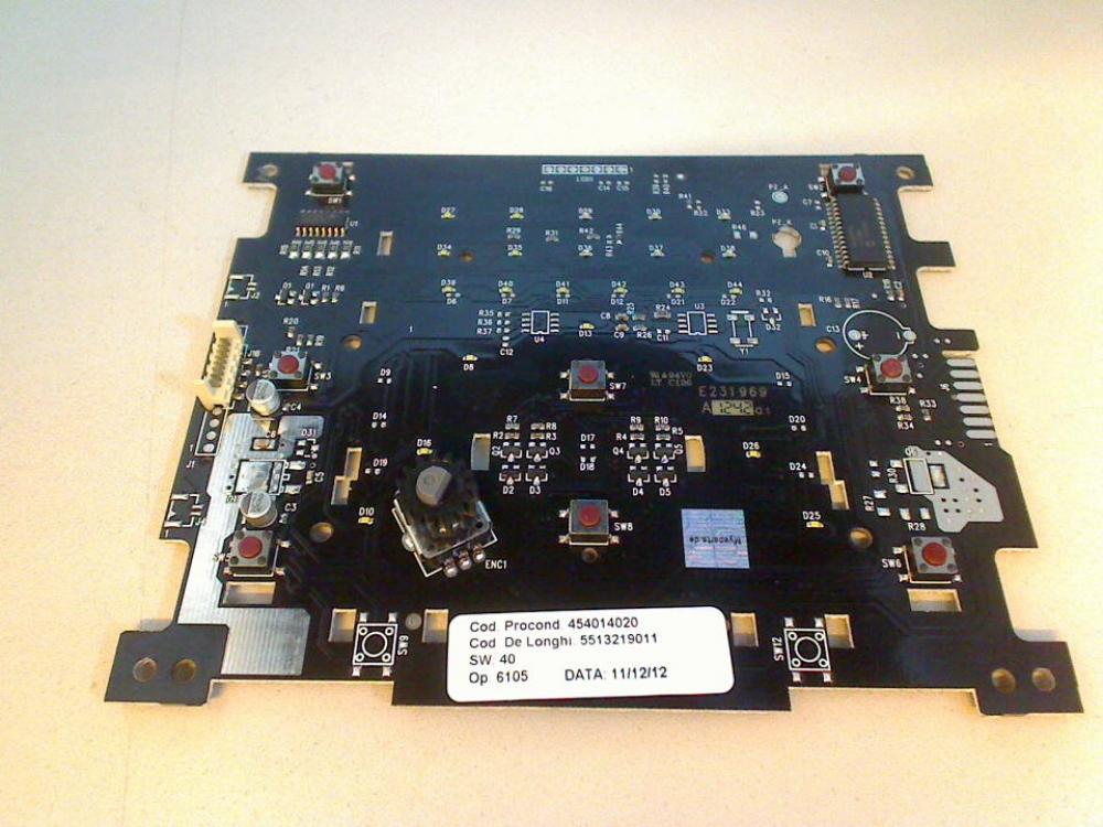 Elektronik Board Platine LCD Bedienfeld DeLonghi Perfekta ESAM5400.R Rot