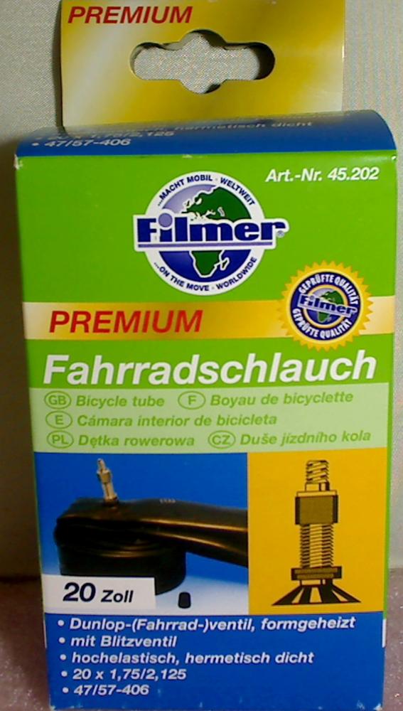Bicycle Tube Premium 20 Zoll x 1,75/2,125 Dunlop 45202 Filmer bicycle accessorie