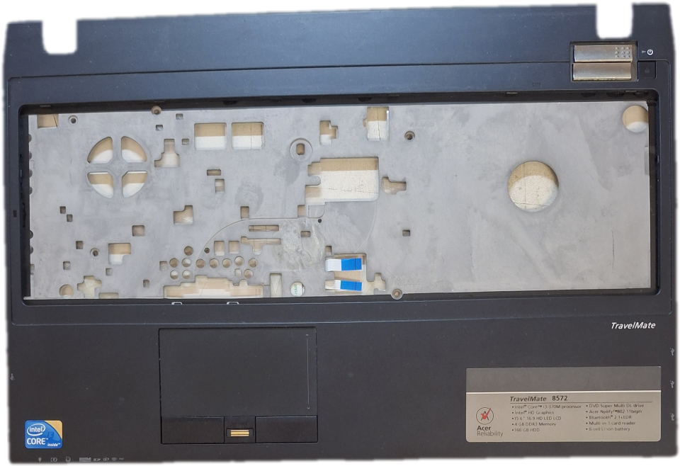 Gehäuse Oberschale Handauflage mit Touchpad  TravelMate 8572