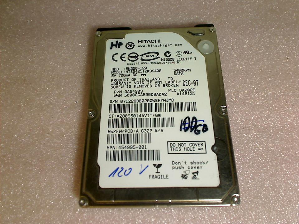 HDD Festplatte 2,5" 120GB 5K250-120 Hitachi SATA