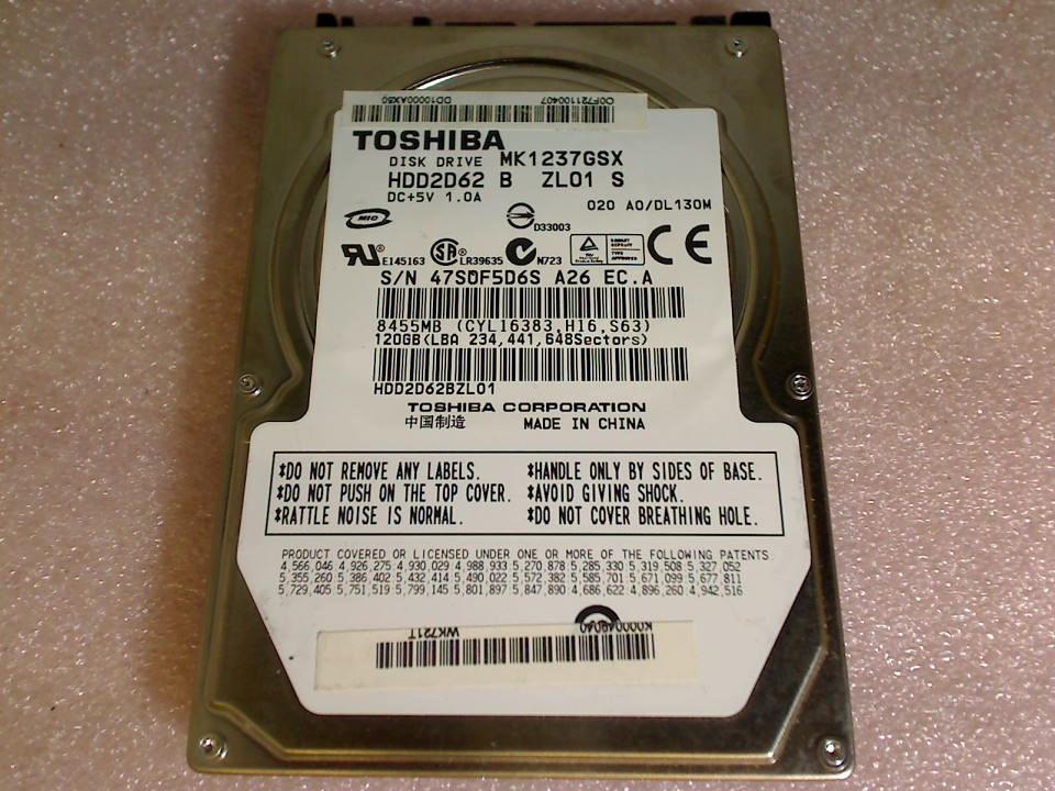 HDD Festplatte 2,5\" 120GB HDD2D62 B ZL01 S (SATA) Toshiba