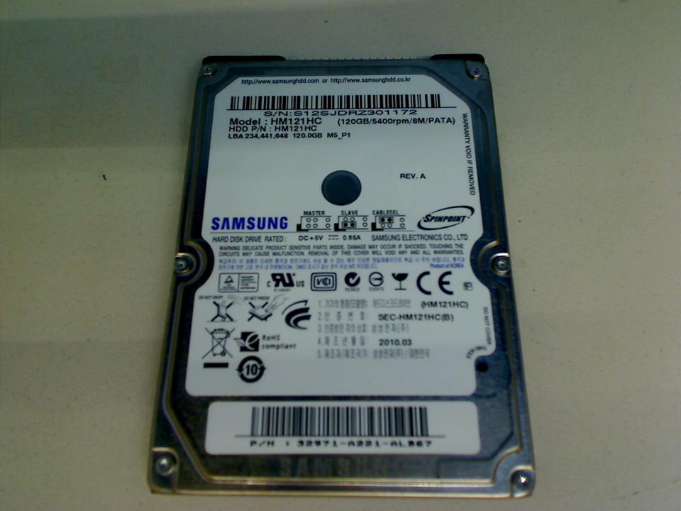HDD Festplatte 2,5" 120GB Samsung HM121HC IDE AT Asus A6J -2
