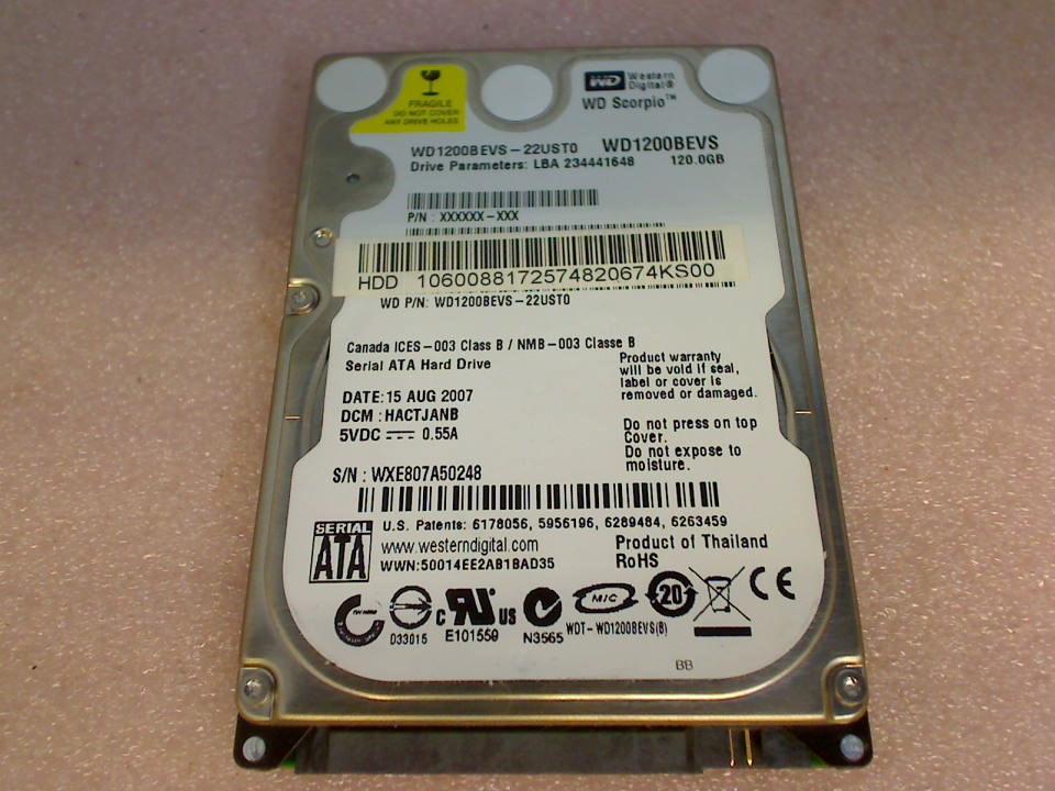 HDD Festplatte 2,5" 120GB WD1200BEVS (SATA) Western Digital