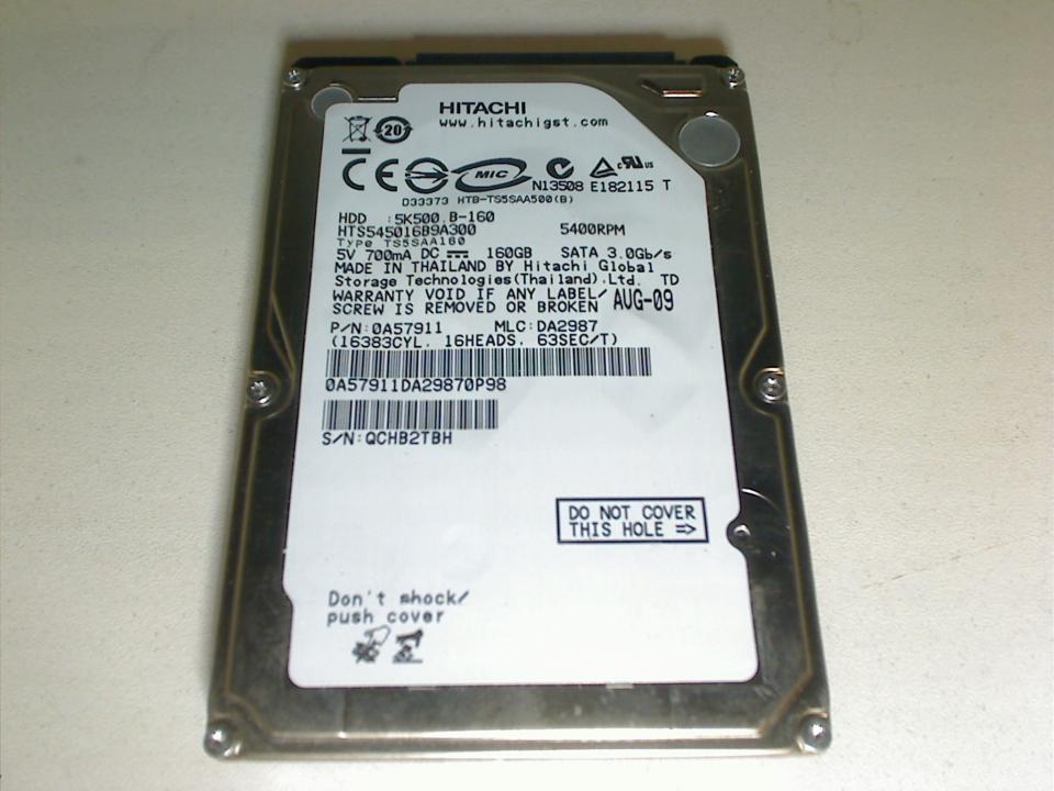 HDD Festplatte 2,5" 160GB (SATA) 5K500.B-160 Hitachi