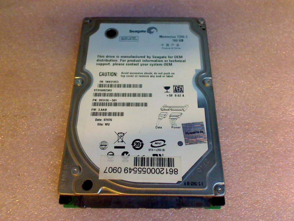 HDD Festplatte 2,5" 160GB Seagate SATA ST9160823AS Samsung R620 NP-R620H
