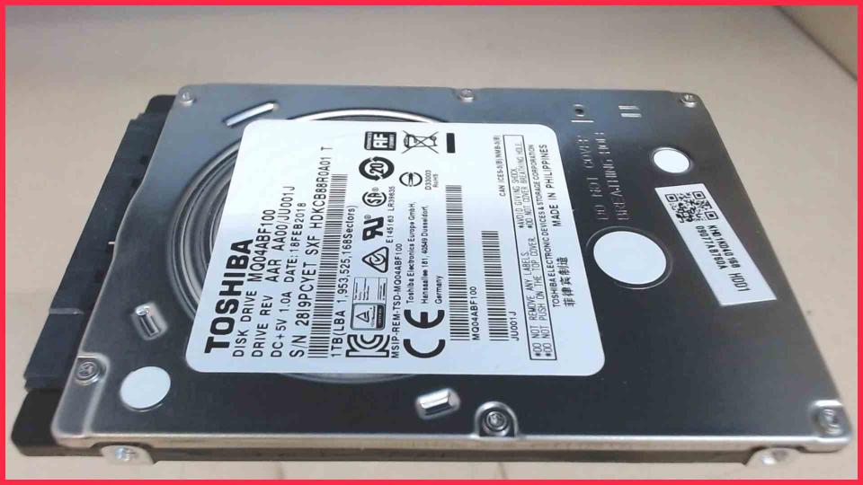 HDD Festplatte 2,5" 1TB 1000GB SATA 5400 RPM Toshiba MQ04ABF100 (2115h)