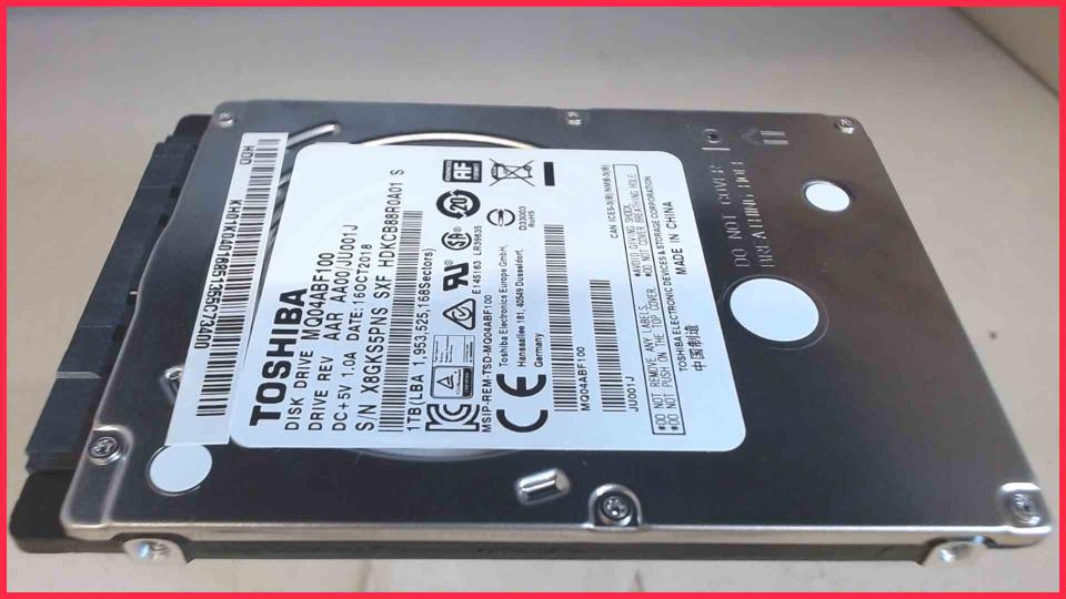 HDD hard drive 2.5" 1TB 1000GB SATA 5400 RPM Toshiba MQ04ABF100 (3.340h)