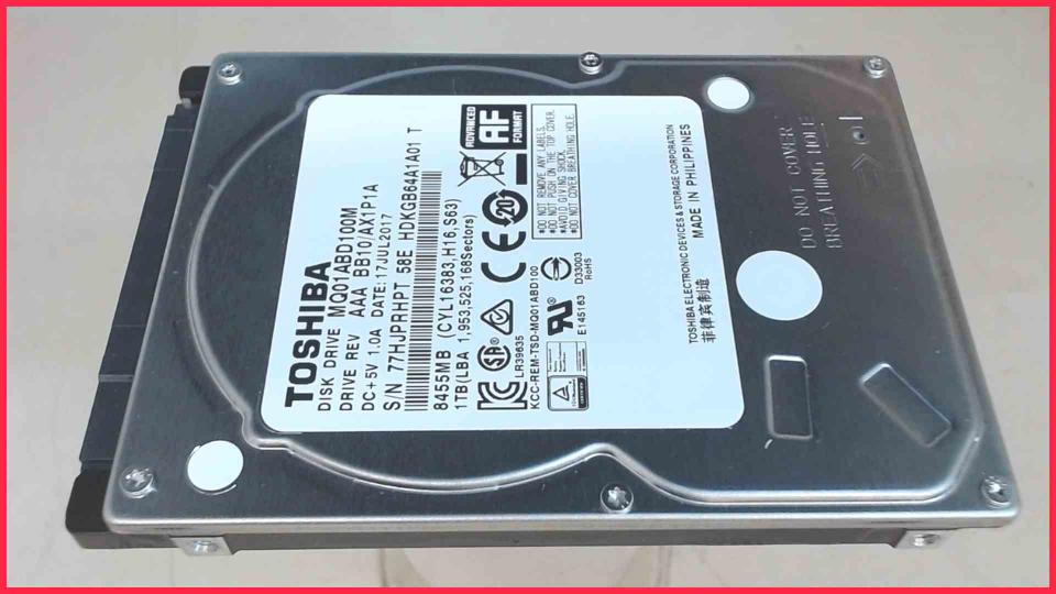 HDD Festplatte 2,5\" 1TB 1000GB Toshiba MQ01ABD100M (1059h)